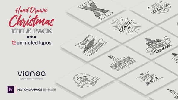 Hand Drawn Christmas Titles Premiere Pro | Holidays - VideoHive 22836367