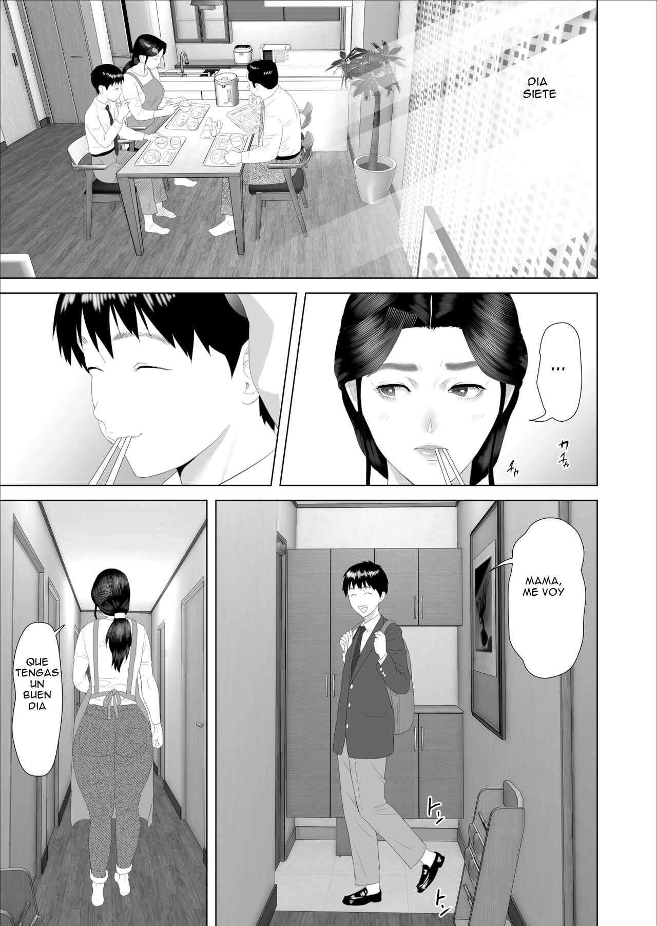 [Hy-dou (Hyji)] Kinjo Yuuwaku Boku ga Okaa-san to Konna Koto ni Nacchau Hanashi 2  Seducción de barrio La historia de cómo acabe así con mi madre 2 [Spanish]