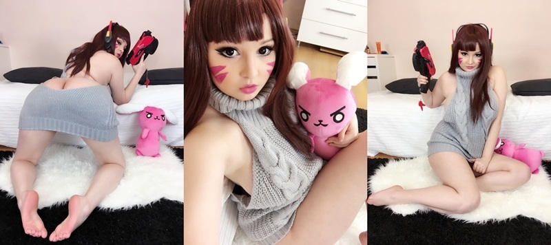 [Cosplay] Hidori Rose – D.Va Virgin Killer Sweater (Overwatch)