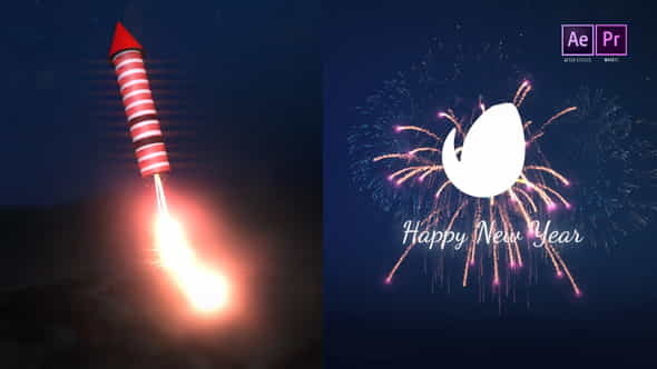 New Year Fireworks Logo Reveal - VideoHive 35375179