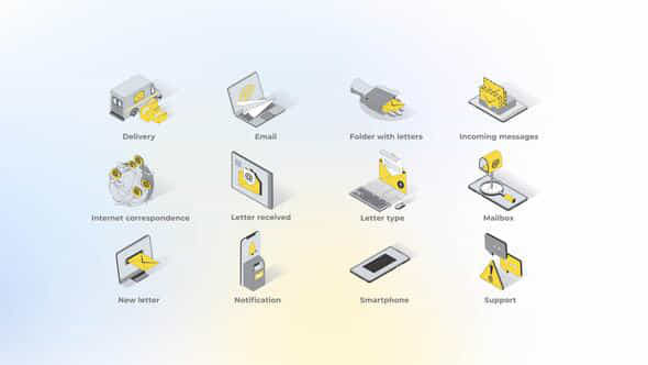 Mail Isometric Icons - VideoHive 49871167