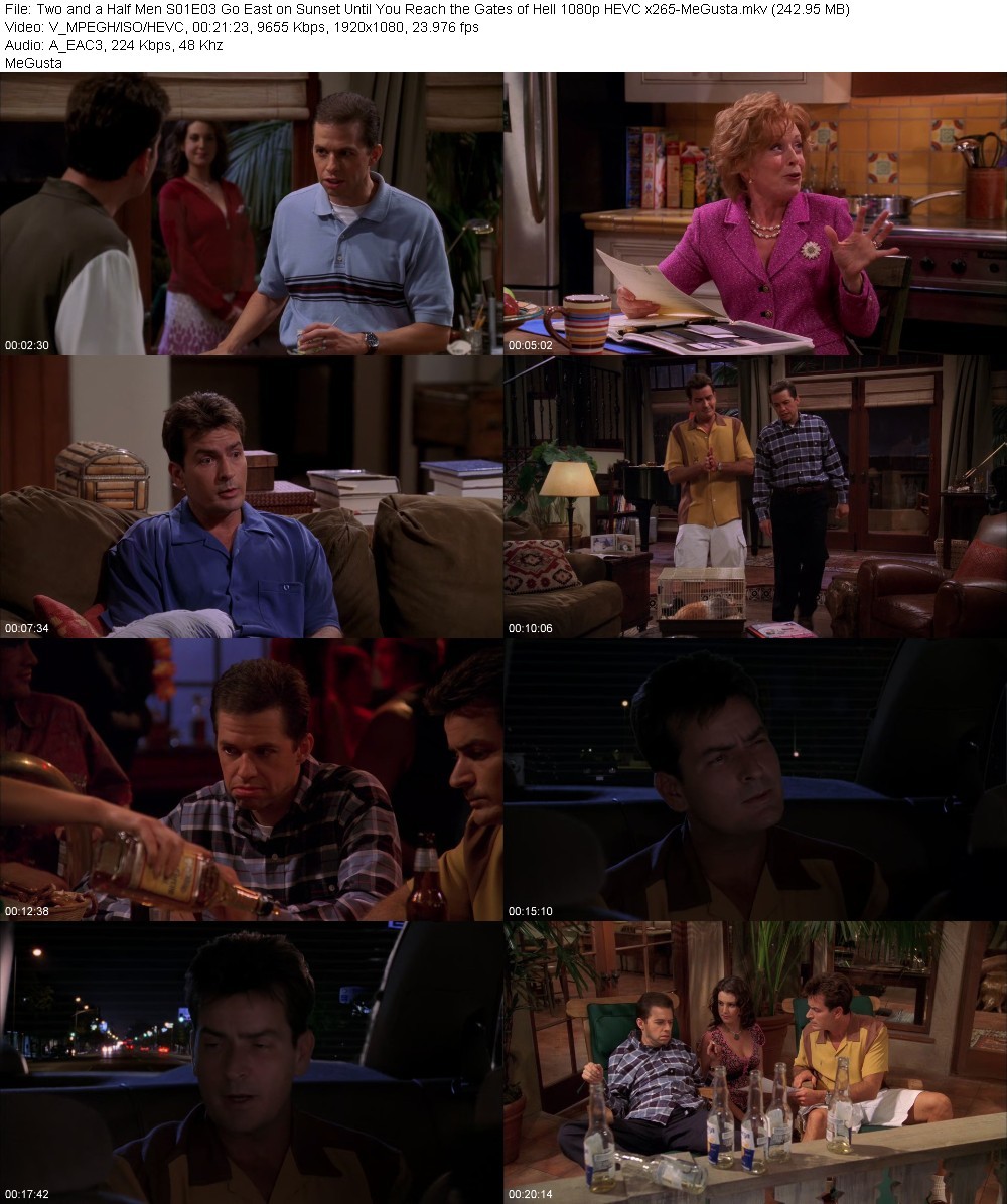 Two and a Half Men S01E03 Go East on Sunset Until You Reach the Gates of Hell 1080p HEVC x265-MeG...