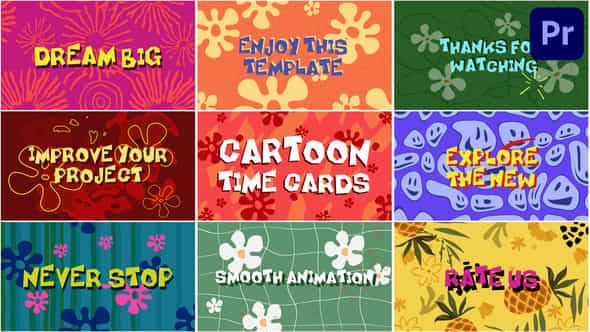 Cartoon Time Cards - VideoHive 46532946