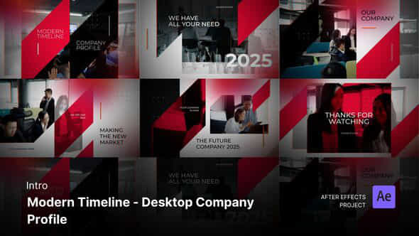 Introopening Modern Timeline Desktop Company Profile After Effects Project Files - VideoHive 53688476