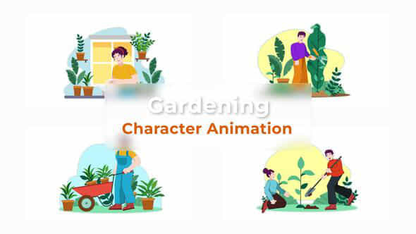 Gardening Character Animation - VideoHive 37070266