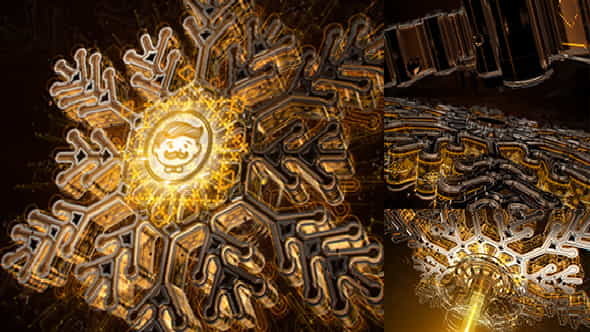 Snowflake Opener 3D Gold Metal - VideoHive 20969334