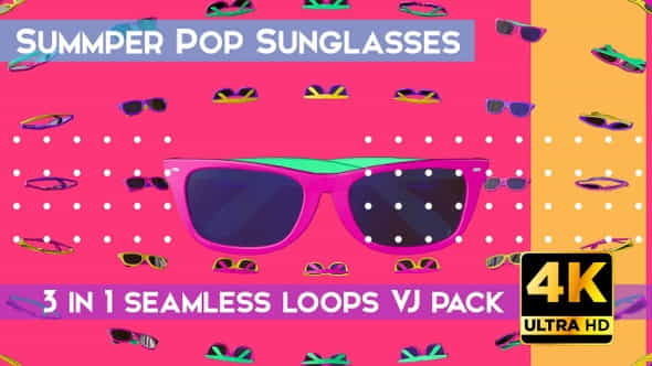 Summer Pop Sunglasses VJ Loops - VideoHive 26698115
