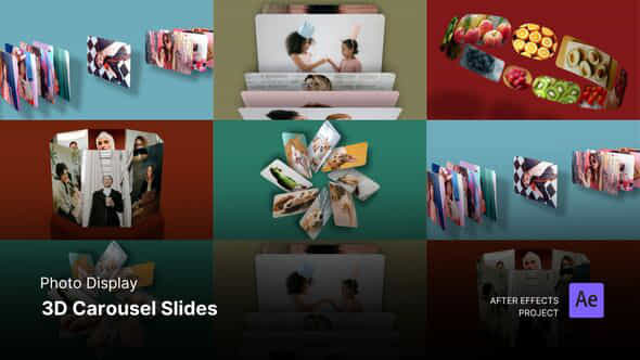 Photo Display 3D Carousel Slide After Effects Project Files - VideoHive 59043095