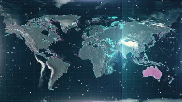 Scanning Textured Illuminated Australia Map - VideoHive 27300056