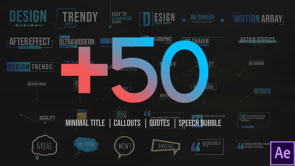 +50 Motion Titles Pack - VideoHive 23785819