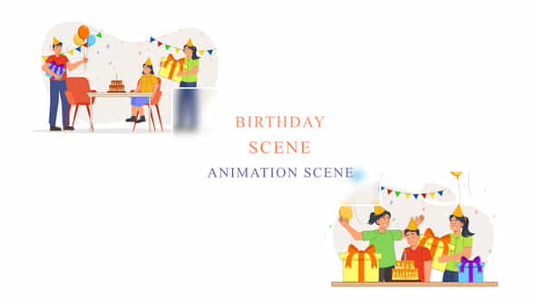 Birthday Animation Scene - VideoHive 43066825