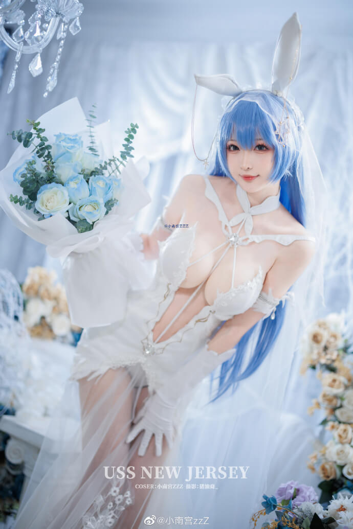 Cosplay：碧蓝航线新泽西(花园)cos 白雪之仪花嫁 @小南宫zzZ