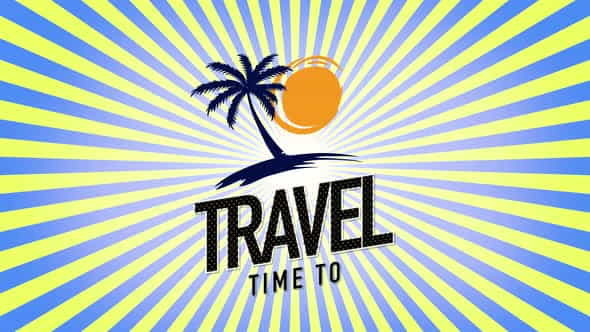 Text Time to Travel with sun rays and palms | Events - VideoHive 32698729