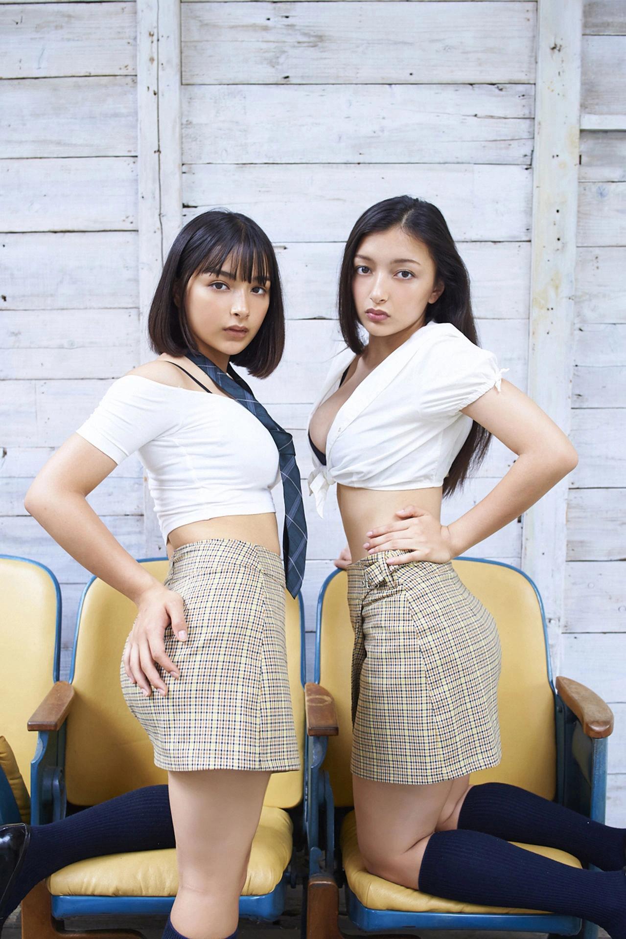 Erika エリカ, Marina マリナ, ヤンマガデジタル写真 「Eri－Mari エリマリ姉妹」 Set.01(6)