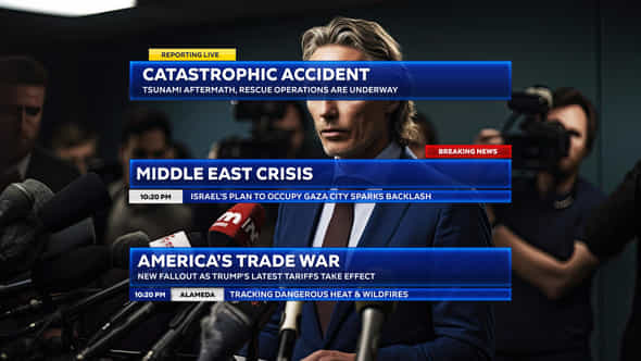 News Broadcast Lower Thirds 3 - VideoHive 59444533