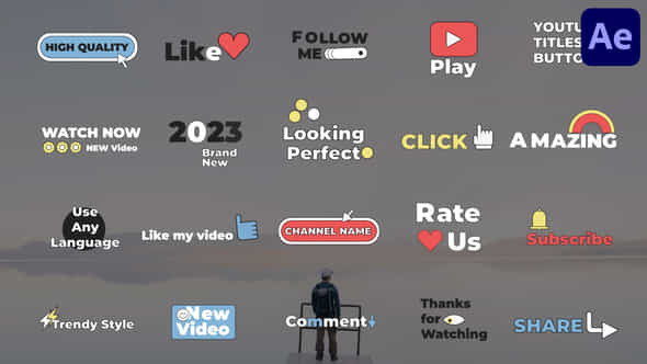Youtube Titles Buttons - VideoHive 44677021