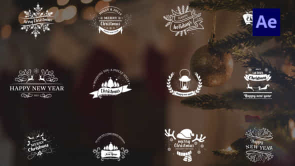 Christmas Badges Titles - VideoHive 48316211