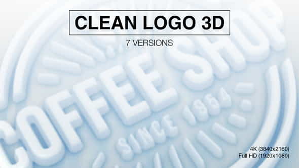 Clean Logo 3D Reveal (7-Pack) - VideoHive 28563738