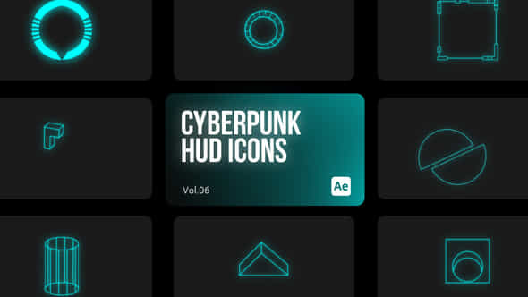 Cyberpunk HUD Icons - VideoHive 44112974