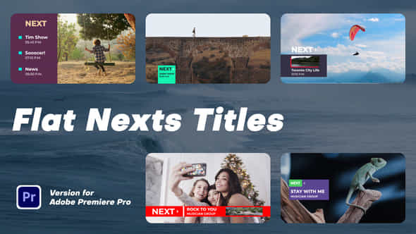 Flat Nexts Titles Mogrt - VideoHive 52268344