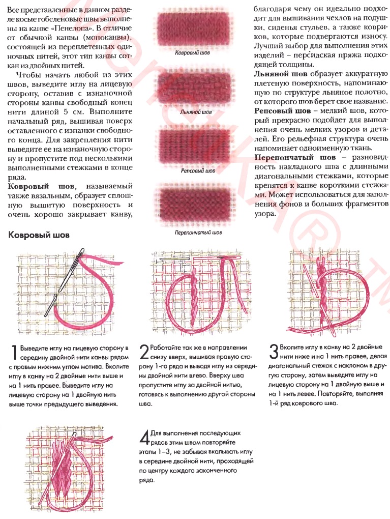 Схема гобеленовый шов