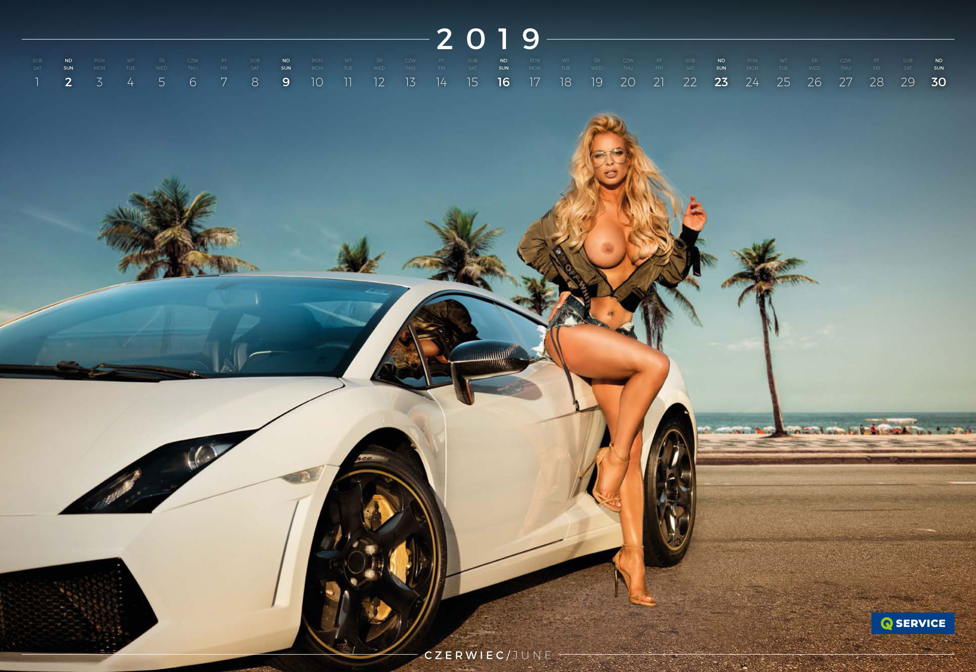 июнь - эротический календарь 2019 Inter Cars SA / польский дистрибьютор автомобилей, сопутствующих товаров и запчастей