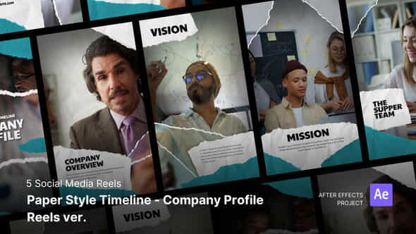 Social Media Reels Paper Style Timeline Company Profile After Effects Project Files - VideoHive 53895564