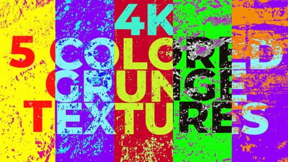 5 Colored Grunge Textures 4k - VideoHive 26091740