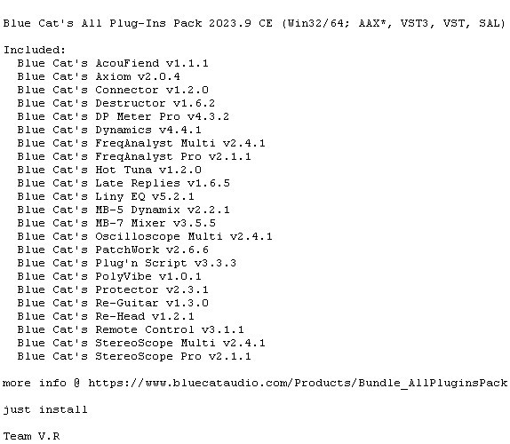 Blue Cat's All Plug-Ins Pack.2023.9 CE-VR