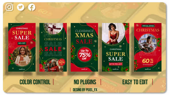 Christmas Sale Stories - VideoHive 48441036