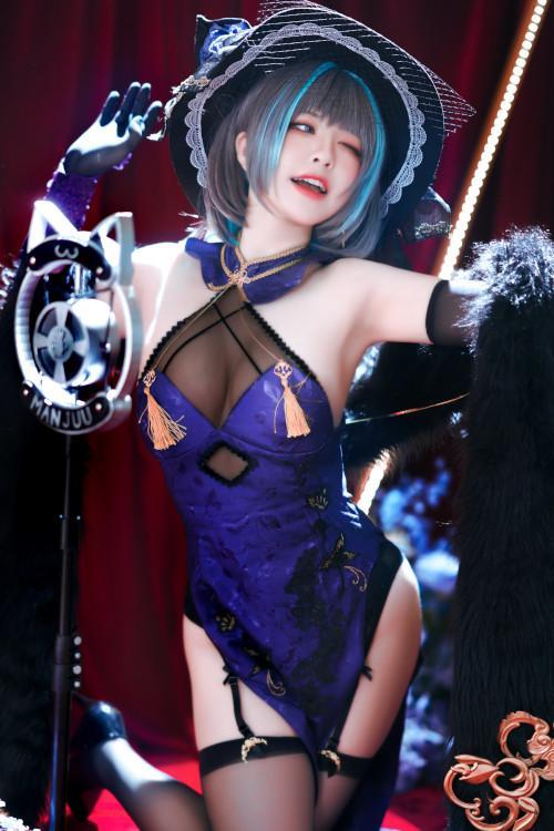 Cosplay 半半子 柴郡旗袍