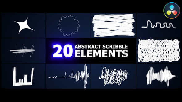 Abstract Scribble Elements Davinci Resolve - VideoHive 53327364