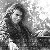 Artwork of Ramsay Snow overlayed with an illegible quote.