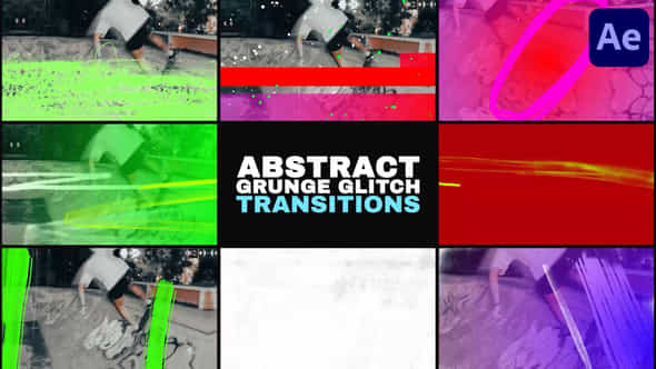 Abstract Grunge Glitch Seamless Transitions After Effects - VideoHive 58440108