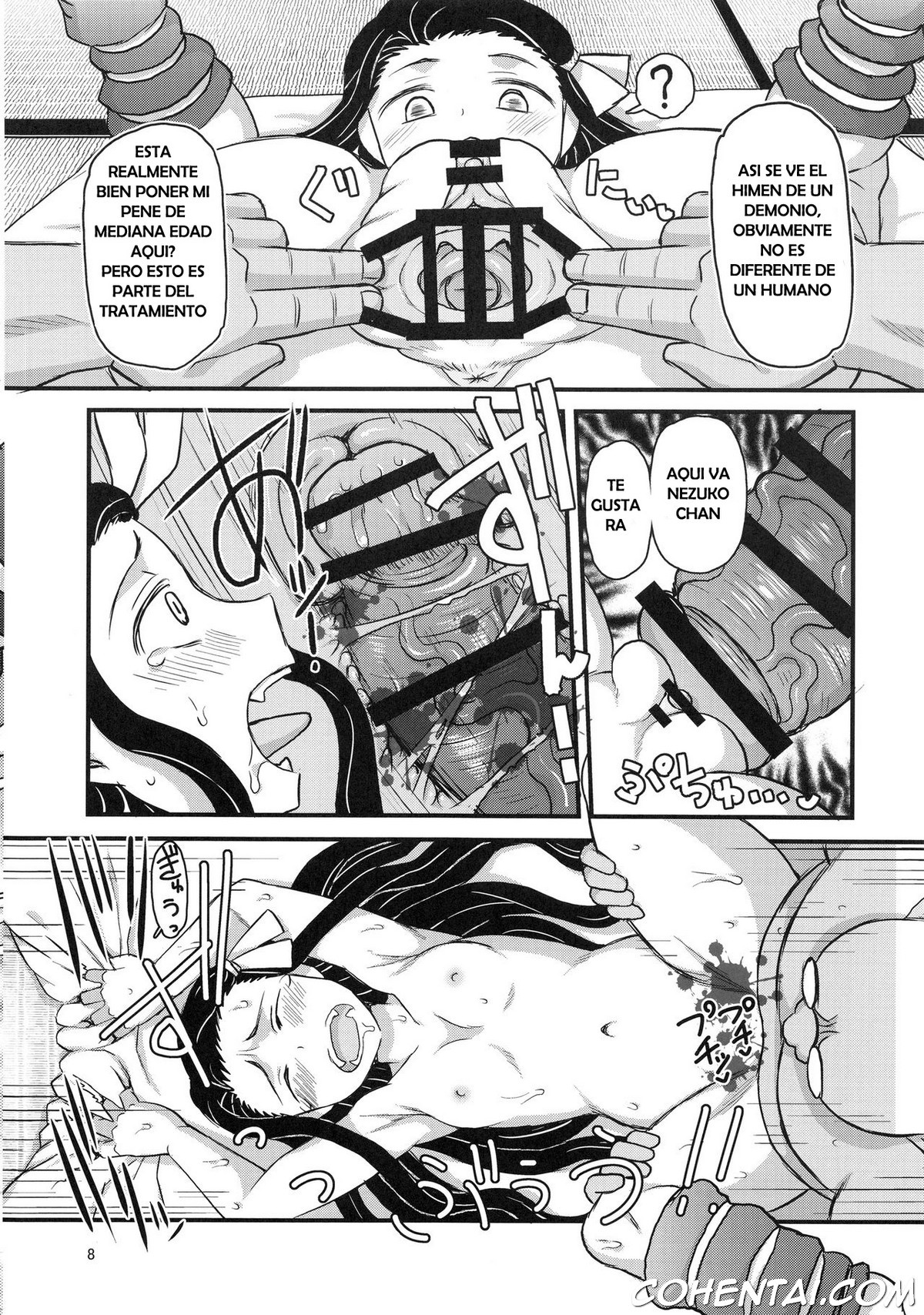 Mechashiko no Chinpo ~Nikuyoku o Osaekirenaku Natta Nezuko-chan ga Dosukebe Ossan Tanebashira to Kettou Shite Eiyou Hokyuu Suru Hon~ (Kimetsu no Yaiba) xxx comics manga porno doujin hentai español sexo 