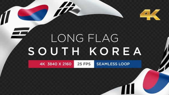 Long Flag South Korea - VideoHive 28733110