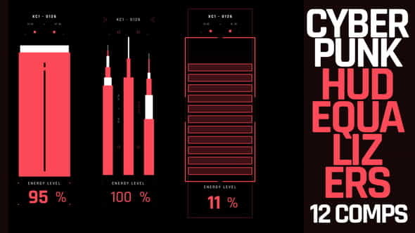 Cyberpunk Hud Equalizers - VideoHive 39671081