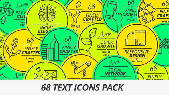 68 Text Icons - VideoHive 10132199