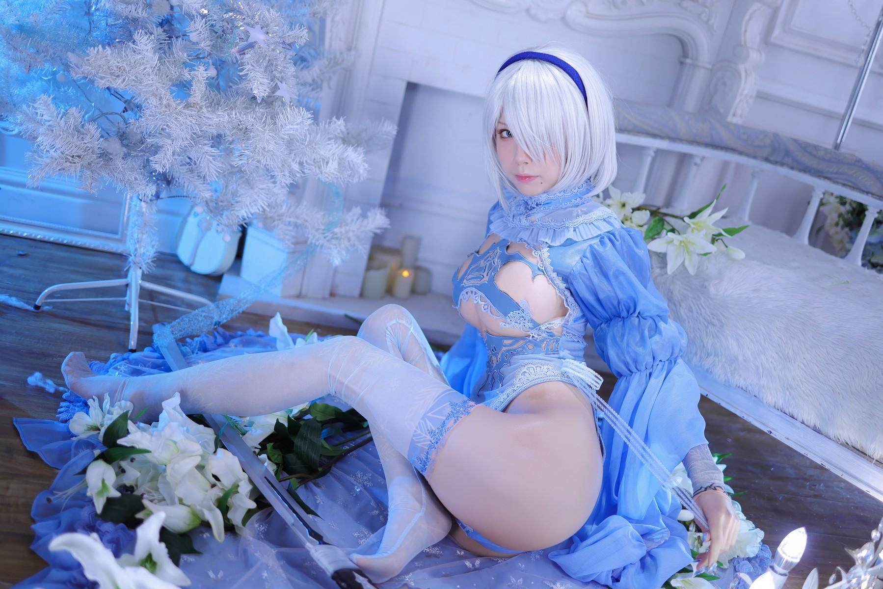 Cosplay 水淼Aqua 2B NieR Ice and Snow Set.01(50)