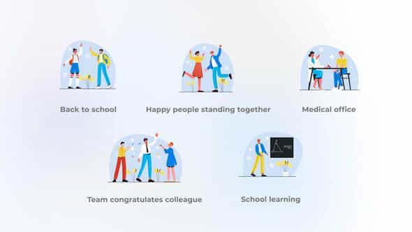 Happy people standing - VideoHive 42324801