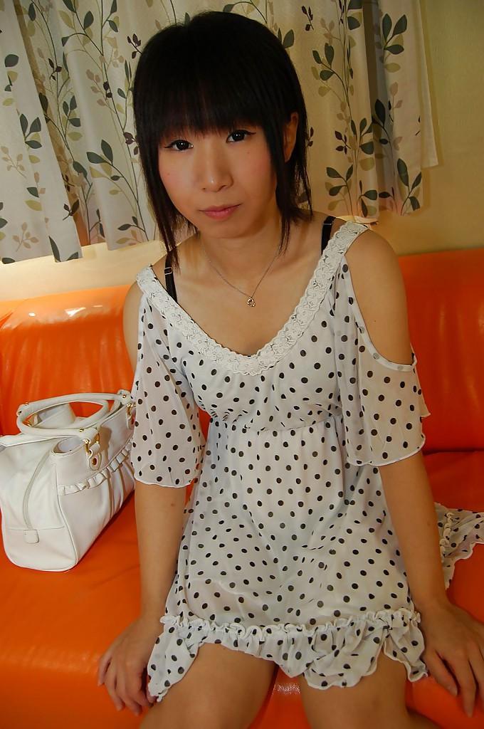 Shy asian teen with skinny curves undressing and vibing her slit(1)