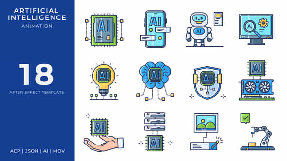 Artificial Intelligence Animated Icons After Effects - VideoHive 57303552