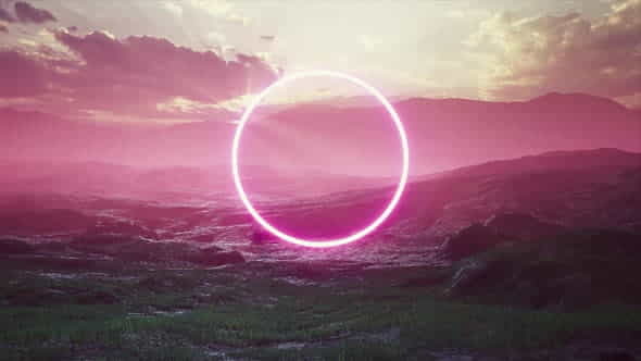 Glowing Pink Circle Light on - VideoHive 33371990