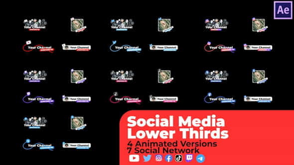 Social Media Lower Thirds v2 - VideoHive 33633260