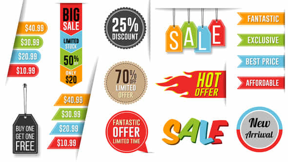 Sales Promo Tags - VideoHive 46053553