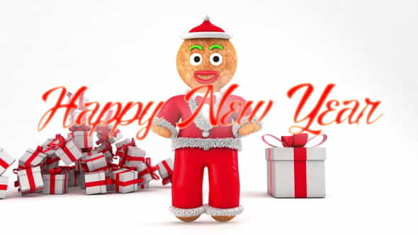 Happy New Year with Gingerbread - VideoHive 29337564