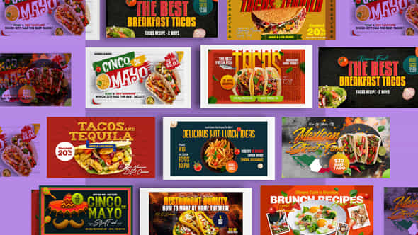 Tacos Facebook Banners Ad Slideshow - VideoHive 34791505