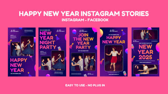 Happy New Year Instagram Stories - VideoHive 56047264