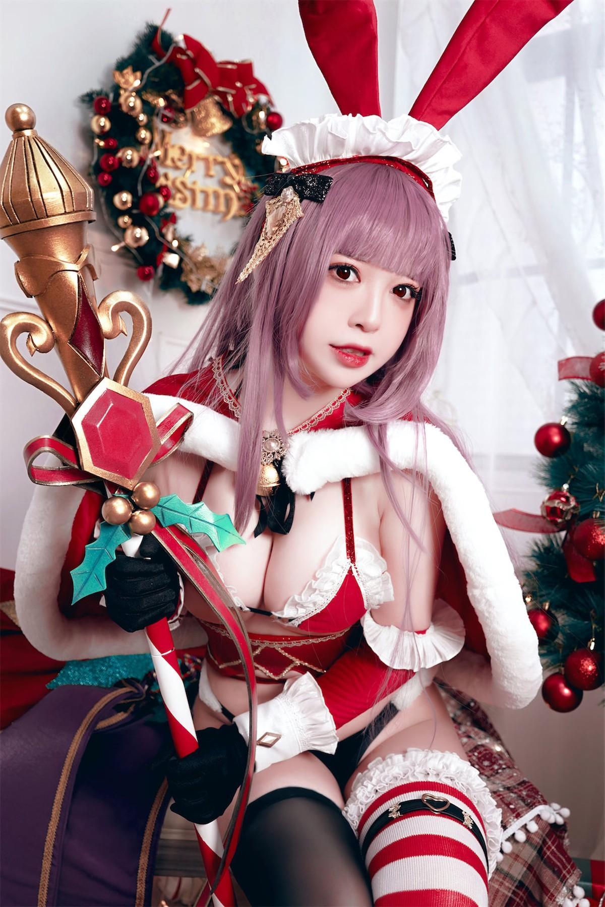 Cosplay 半半子 Christmas Bunny Aike(38)