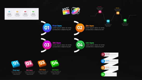 Infographic Trendy Lists-Final Cut Pro - VideoHive 27302829